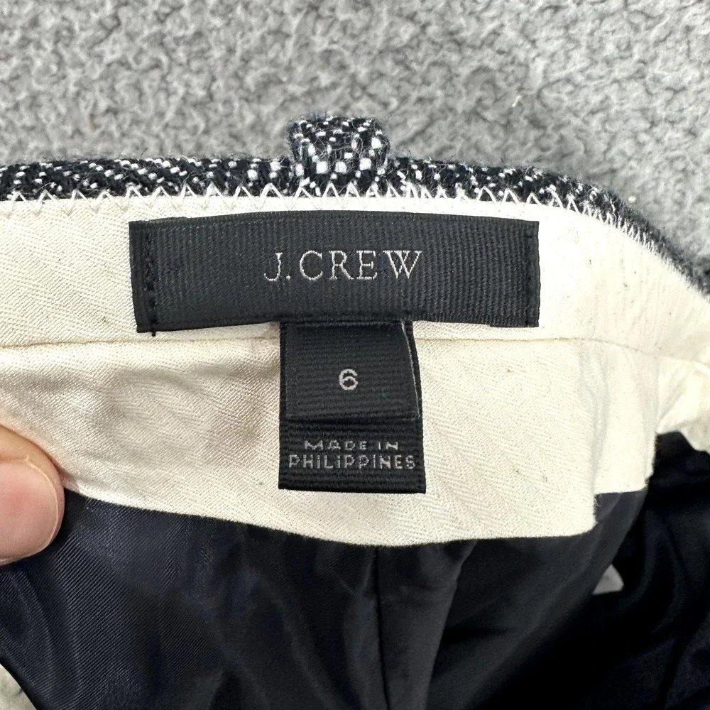 J.Crew Womens 6 Pants Blue Herringbone Linen Blend Quiet‎ Luxury Preppy Career
